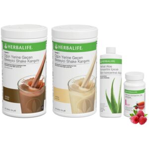 Herbalife Shake Karışımı 1 Vanilya 1 Çikolata Aloe Vera 1 Ahududu Çay