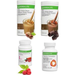 Herbalife Shake Karışımı - 1 Fındık - 1 Çikolata - 1 Ahududu Çay - 1 Termo