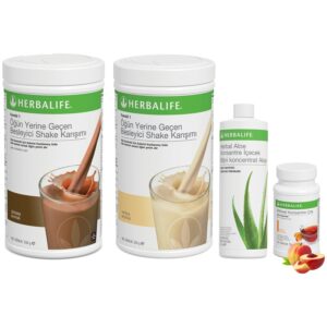 Herbalife Shake Karışımı 1 Vanilya 1 Çikolata Aloe Vera 1 Şeftali Çay
