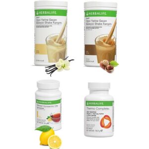 Herbalife Shake Karışımı - 1 Vanilya - 1 Fındık - 1 Limon Çay - 1 Termo
