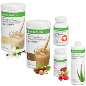 Herbalife Shake Vanilya 1  Fındık 1 - Herbalife Çay Ahududu - Herbalife Aloe Vera - Herbalife Termo
