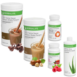 Herbalife Shake Çikolata 1  Fındık 1 - Herbalife Çay Ahududu - Herbalife Aloe- Herbalife Termo